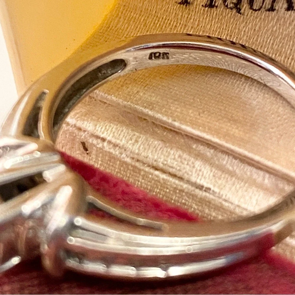 10KT 10K White Gold Diamond Ring‎ Sz 6.75